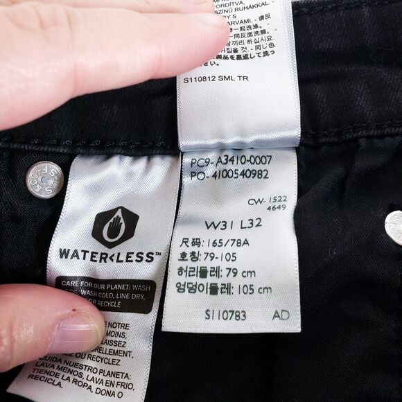 Levi's Womens 726 Flare Jeans Black Size 31 Dark Academia Dark Bohemian Rocker - Picture 12 of 12